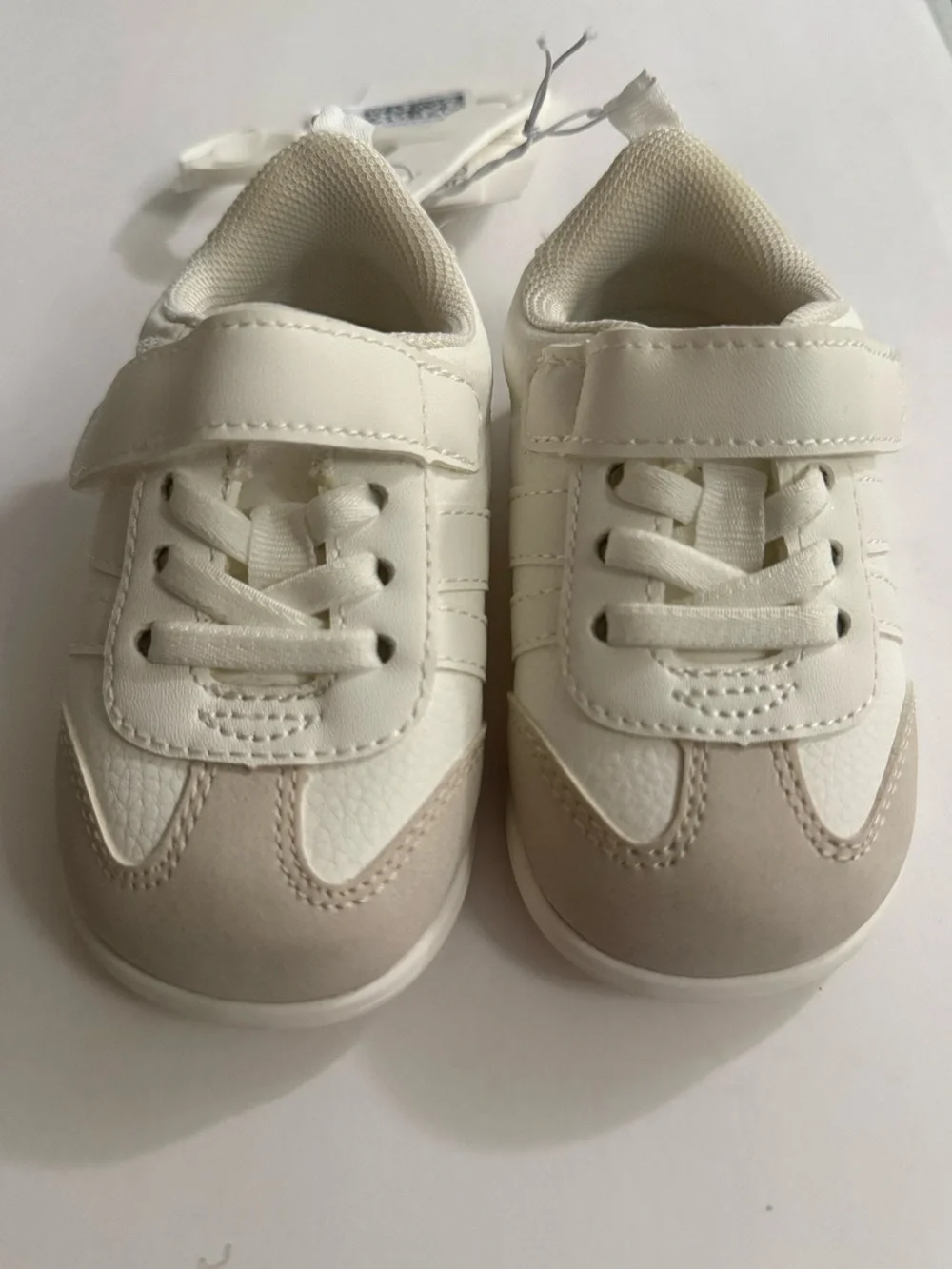 H&M Toddler White & Beige Barefoot Sneakers - Size 5.5